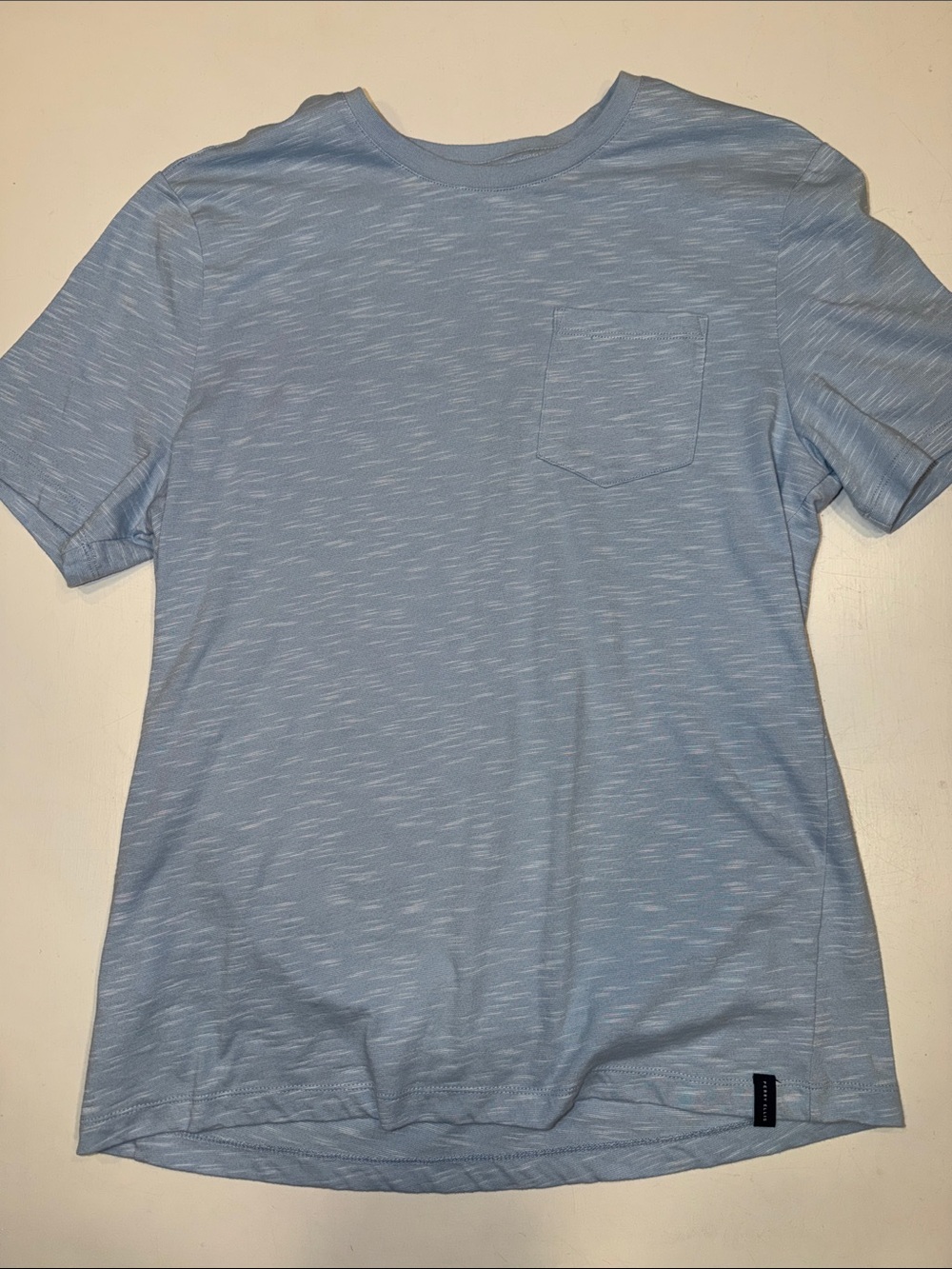 Perry Ellis Light Blue Heather Pocket Short Sleeve Tee